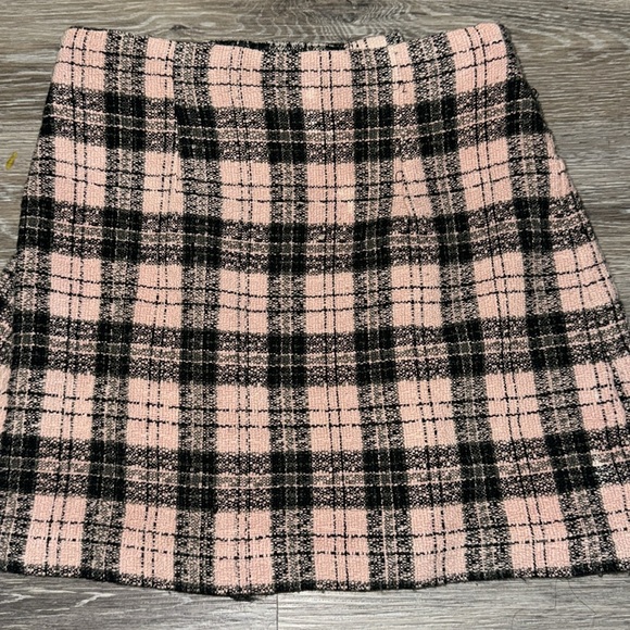 Pink & Plaid Wrap Mini Skirt with Belt - Size 5 Juniors - Picture 4 of 7